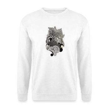 Black and White Decorative Waves Pattern - Unisex Sweatshirt - white - Front