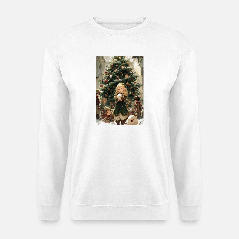 Elfin Noel: Gemütlicher Heiligabend - Unisex Pullover - Weiß