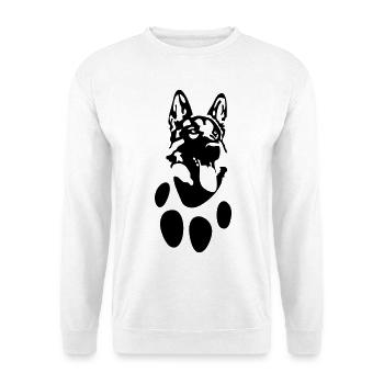German Shepherd Head & Paw Design for Shirt and Hoody - Unisex Sweatshirt - white - Front