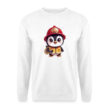 Funny Penguin Firefighter Kids Joy Laugh - Unisex Sweatshirt - white - Front