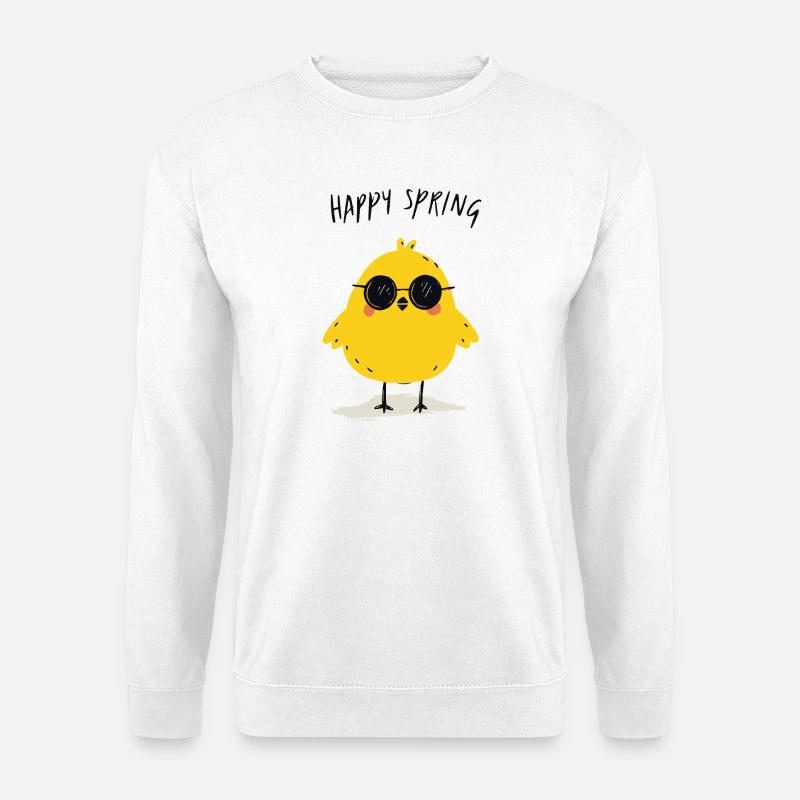 Küken im sonnigen Frühling - Unisex Pullover - Weiß