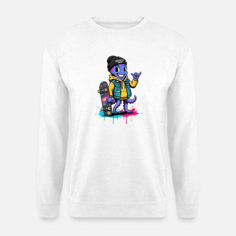 Tentakel Skate Crew Cartoon - Unisex Pullover - Weiß