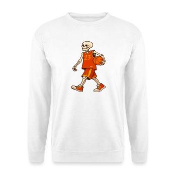 Skeleton Hoops en maillot orange - Sweat-shirt Unisexe - blanc - Devant