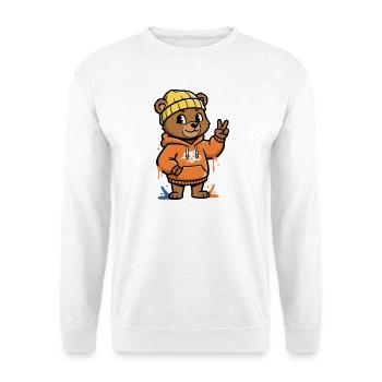 Little Bear Hoodie Peace Sign - Unisex Sweatshirt - white - Front