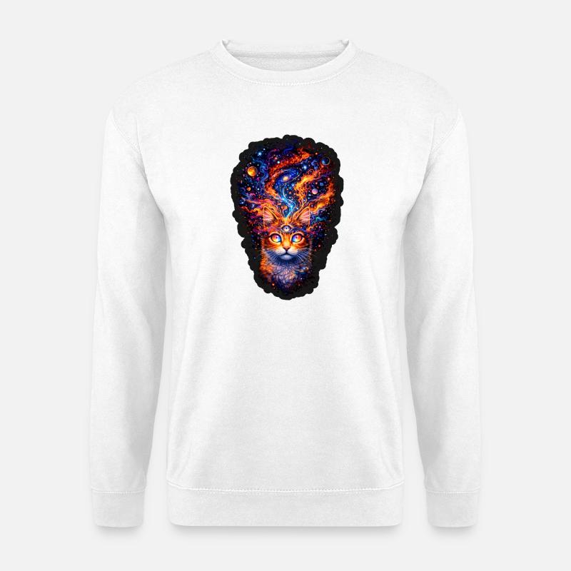 Three Eyed Nebula Cat - Unisex Pullover - Weiß