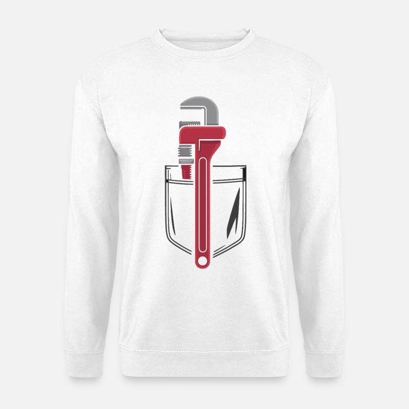 Roter Schraubenschlüssel Kunst-Design - Unisex Pullover - Weiß