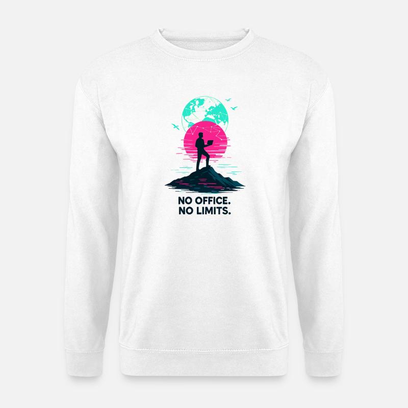 Telecommuting No office, no limits - Unisex Sweatshirt - white