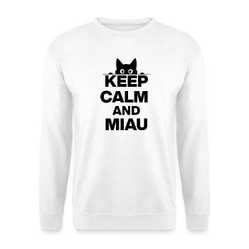 RESTE CALME ET MIAULE ! AMOUREUX DES CHATS noir - Sweat-shirt Unisexe - blanc - Devant