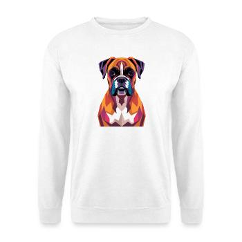 Chien boxer géométrique coloré - Sweat-shirt Unisexe - blanc - Devant