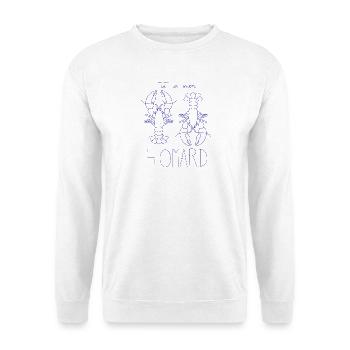 Homard Duo Illustré - Sweat-shirt Unisexe - blanc - Devant