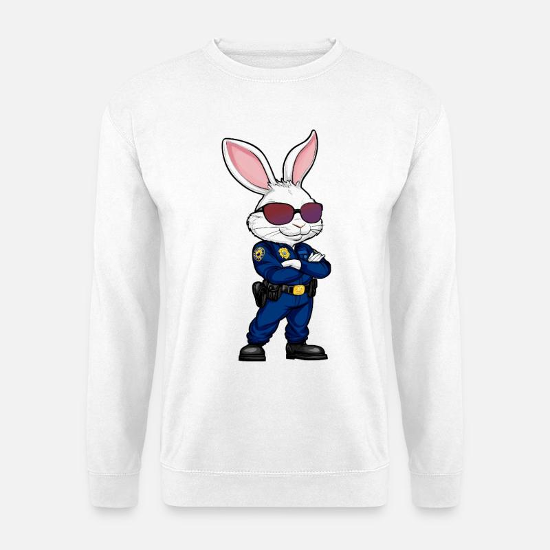 Rabbit Policeman - Unisex Sweatshirt - white