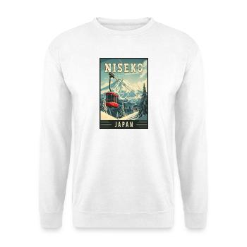 Winter Paradise in Niseko Japan Vintage Travel Art - Unisex Sweatshirt - white - Front