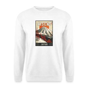 Paradis d’hiver à Niseko Japon Art de voyage vintage - Sweat-shirt Unisexe - blanc - Devant