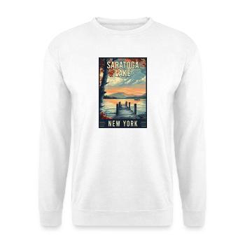 Erleben Sie den Saratoga Lake im Bundesstaat New York - Unisex Pullover - Weiß - Vorne