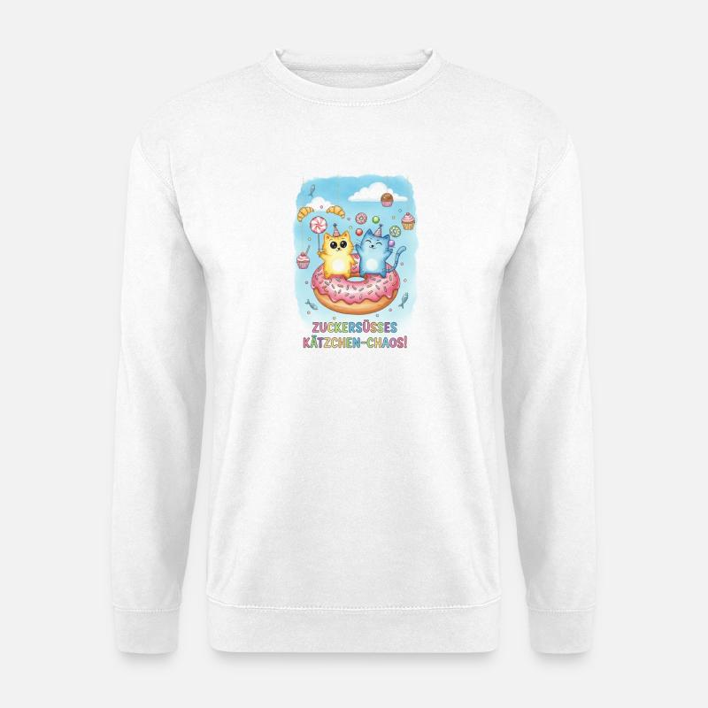 Kitten chaos on the donut - Unisex Sweatshirt - white