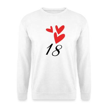 18. 18 YEARS OLD. 18th ANNIVERSARY. 18 BIRTHDAY. - Unisex Sweatshirt - white - Front