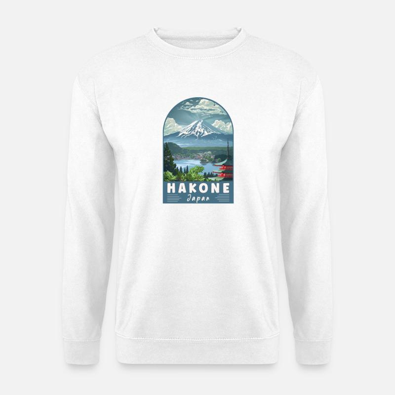 Erkunden Sie Hakone in Japan – Landschaftsreisekunst - Unisex Pullover - Weiß