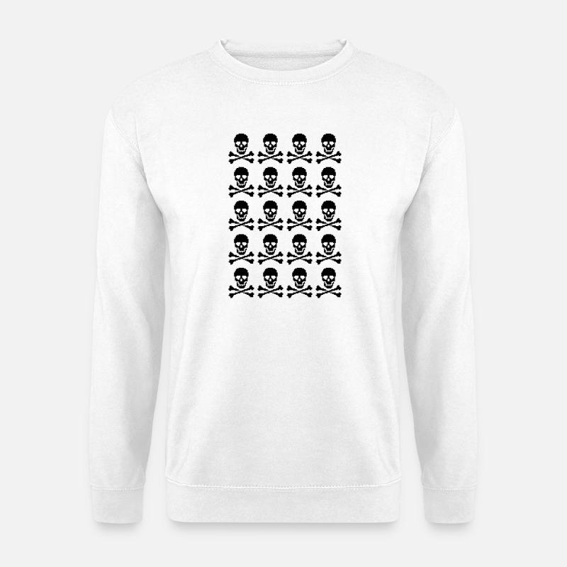 pixelated skulls pattern - Unisex Sweatshirt - white
