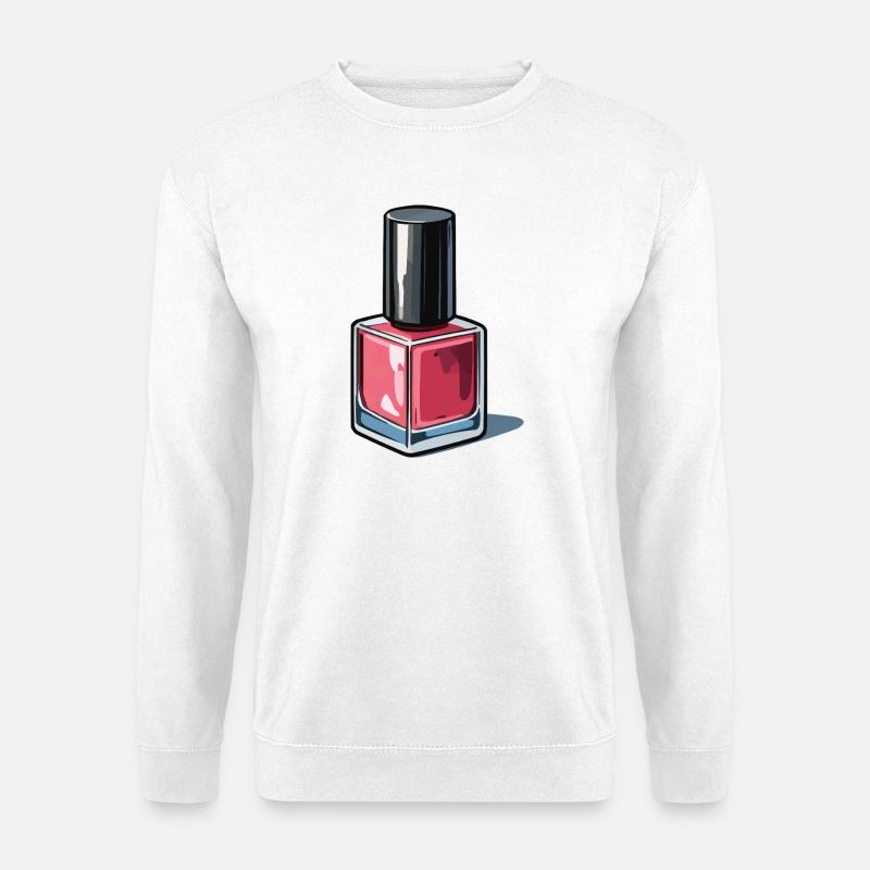 Pastellrosa Nagellack Flakon - Unisex Pullover - Weiß
