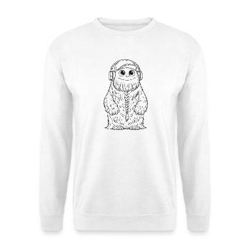 Fluffo mit Zopf vorne - Fluffonster Design schwarz - Unisex Pullover - Weiß - Vorne