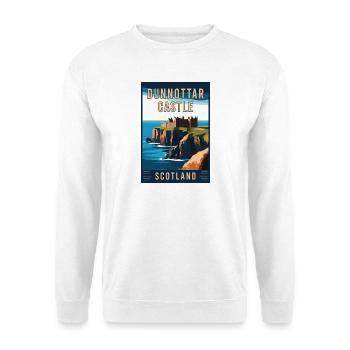 Entdecken Sie das Mystic Dunnottar Castle in Schottland - Unisex Pullover - Weiß - Vorne