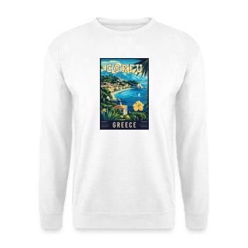 Explore Island Charm of Corfu in Greece - Unisex Sweatshirt - white - Front