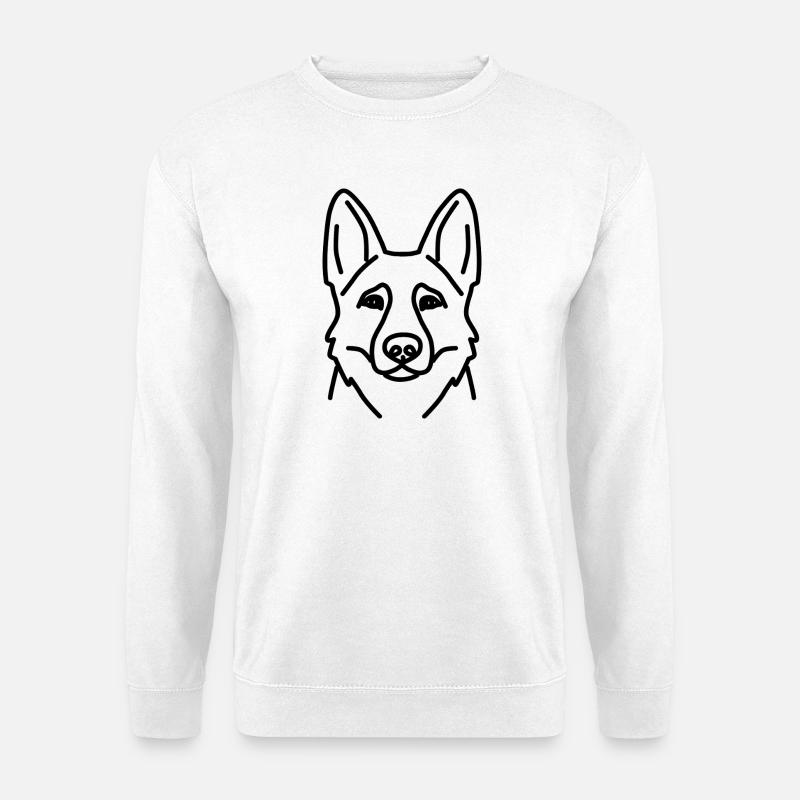 Kopf Schäferhund - Unisex Pullover - Weiß