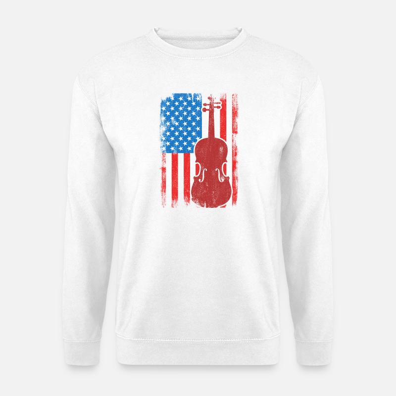 Patriotischer US Violinist - Unisex Pullover - Weiß