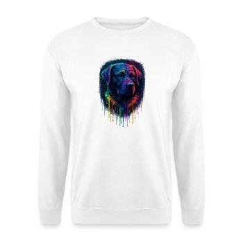 Labrador Pop Art Neon Farb-Splatterhund-Design - Unisex Pullover - Weiß - Vorne