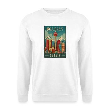 Erleben Sie die malerische Stadtlandschaft von Calgary in Kanada - Unisex Pullover - Weiß - Vorne