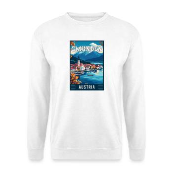 Lakeside View Gmunden in Austria - Travel Art - Unisex Sweatshirt - white - Front