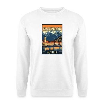 Lakeside Beauty of Gmunden in Austria - Travel Art - Unisex Sweatshirt - white - Front