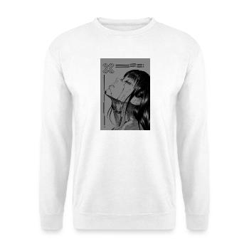 Mechanischer Traum in Schwarzweiß - Unisex Pullover - Weiß - Vorne