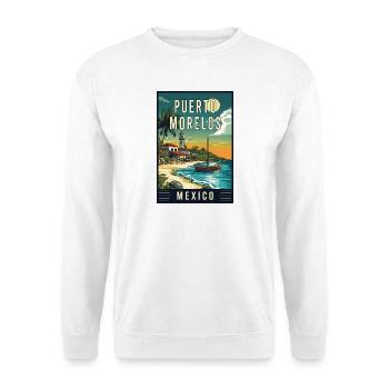Explore Coastal Charm Puerto Morelos Mexico - Unisex Sweatshirt - white - Front