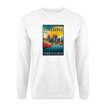 Discover Skyline of Pittsburgh in Pennsylvania - Unisex Sweatshirt - white - Front