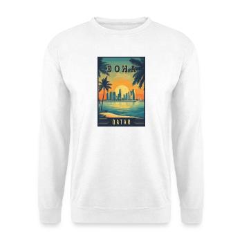 Experience Desert City Skyline of Doha in Qatar - Unisex Sweatshirt - white - Front