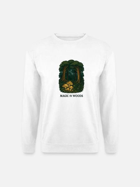 Magie im Wald mit Pilzen - Unisex Pullover - Weiß