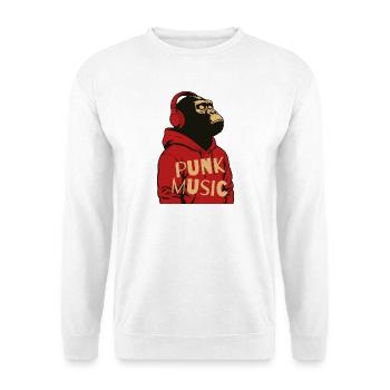 Gorilla Punk Musik Kapuzenpulli T-Shirt - Unisex Pullover - Weiß - Vorne