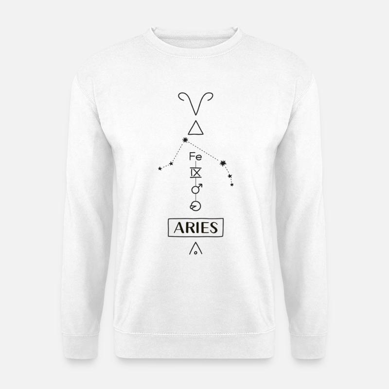 Aries - Widder Sternzeichen - schwarz - Unisex Pullover - Weiß
