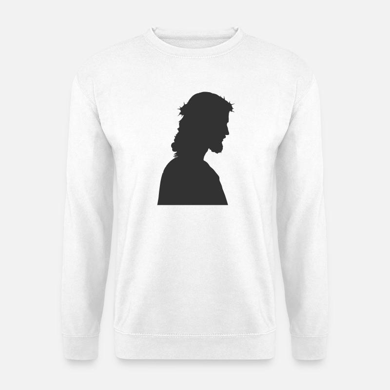 Jesus Christus Silhouette - Unisex Pullover - Weiß