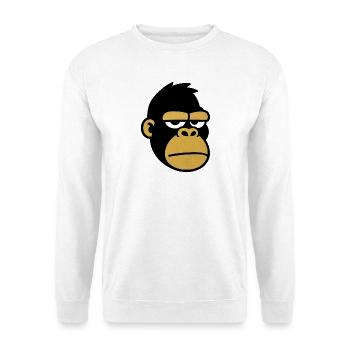 Müder Affenkopf-Cartoon - Unisex Pullover - Weiß - Vorne