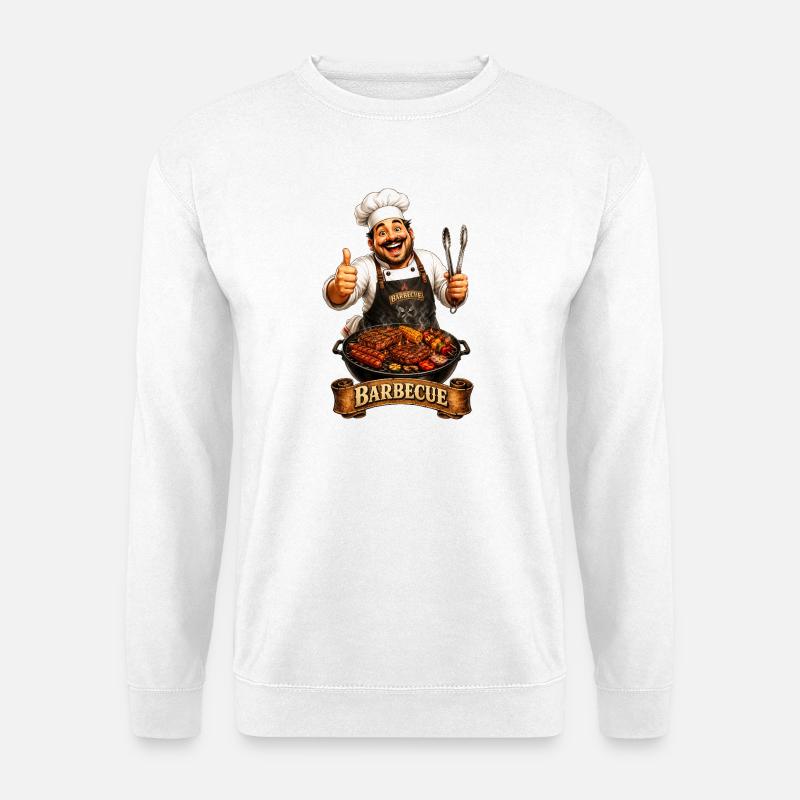 Der Koch am Grill - Unisex Pullover - Weiß