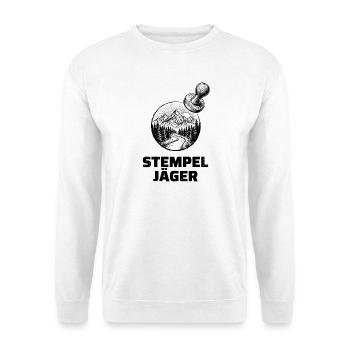 Stempeljäger – Für Wanderer & Stempelsammler - Unisex Pullover - Weiß - Vorne