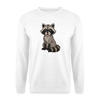 Cheerful raccoon cartoon motif - Unisex Sweatshirt - white - Front