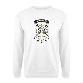 Summit Seeker Skiabzeichen - Unisex Pullover - Weiß - Vorne - Alina (178cm) & Michal (187cm)