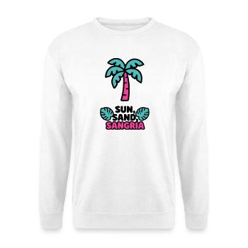 Sun Sand Sangria Logo - Unisex Pullover - Weiß - Vorne - Alina (178cm) & Michal (187cm)