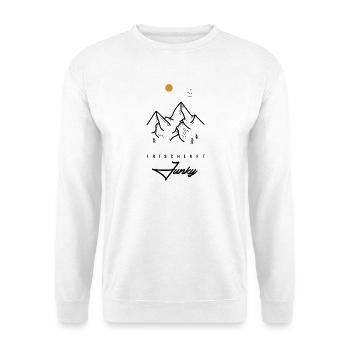 Berge - Frischluft Junky - Unisex Pullover - Weiß - Vorne - Alina (178cm) & Michal (187cm)