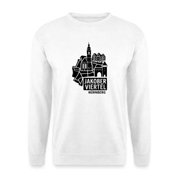 Jakober Viertel Jakobsviertel Nürnberg Silhouette - Unisex Pullover - Weiß - Vorne - Alina (178cm) & Michal (187cm)