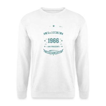 Legenden Dezember 1966 Geburtstag T-Shirt - Unisex Pullover - Weiß - Vorne - Alina (178cm) & Michal (187cm)