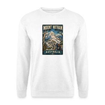 Erleben Sie den dramatischen Mount Hotham in Australien - Unisex Pullover - Weiß - Vorne - Alina (178cm) & Michal (187cm)